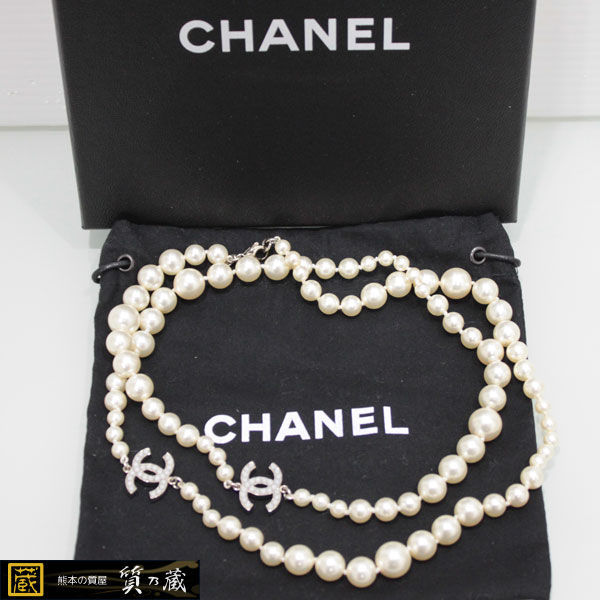 シャネルchanelのココマークパール真珠ネックレス箱付を買取 買取専門店の熊本の質屋 質乃蔵